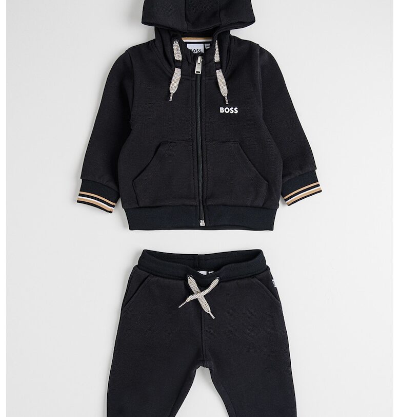 Спортен екип с памук с лого - Избеляло черно BOSS Kidswear