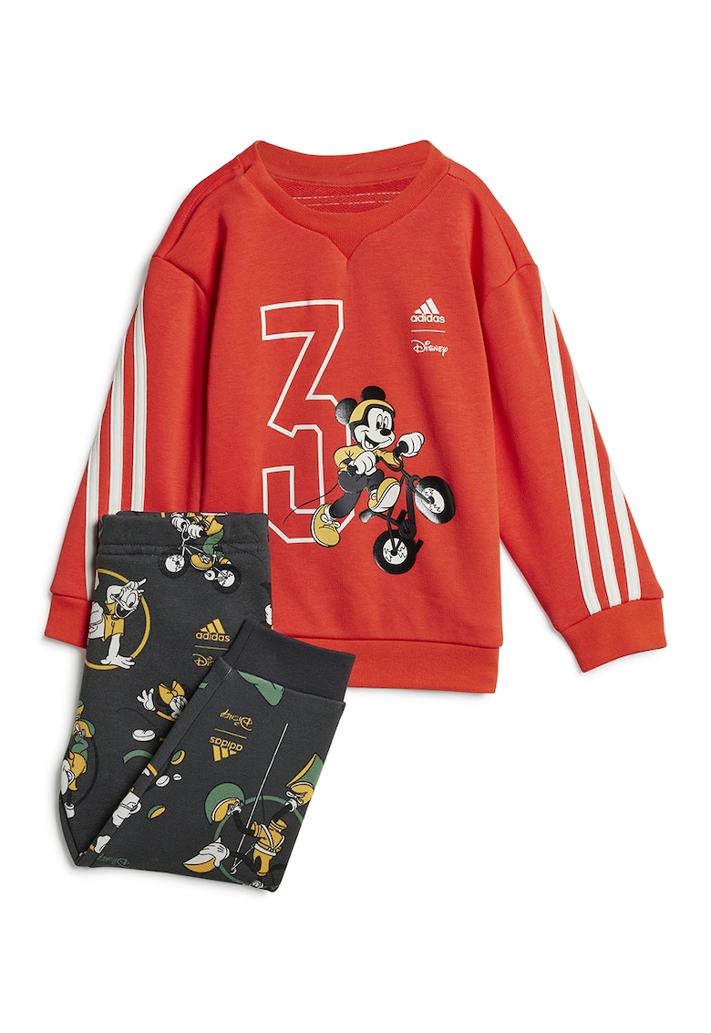 Спортен екип с памук с принт - Червен/Бял/Tъмносив adidas Sportswear