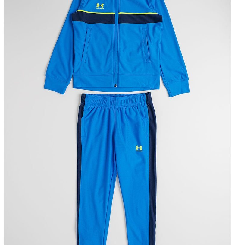 Спортен екип с цип и лого - Кралско Синьо/Лайм зелено Under Armour