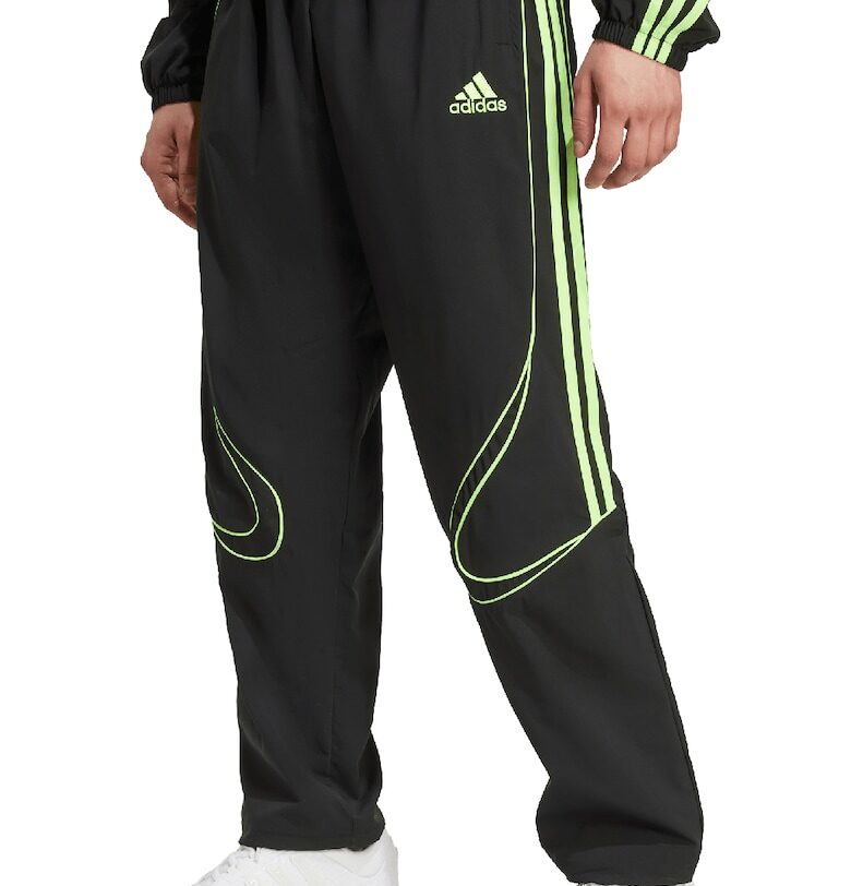 Спортен панталон TeamGeist с контрастни ленти - Черен/Лайм зелено adidas Originals