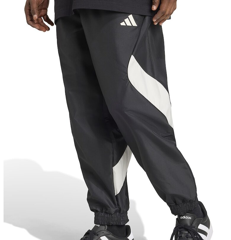 Спортен панталон в цветен блок с връзка - Бял/Черен adidas Sportswear