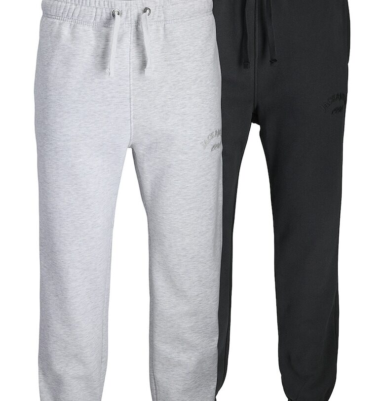 Спортен панталон от органичен памук - 2 чифта - Светло сив/Черен меланж Jack  Jones