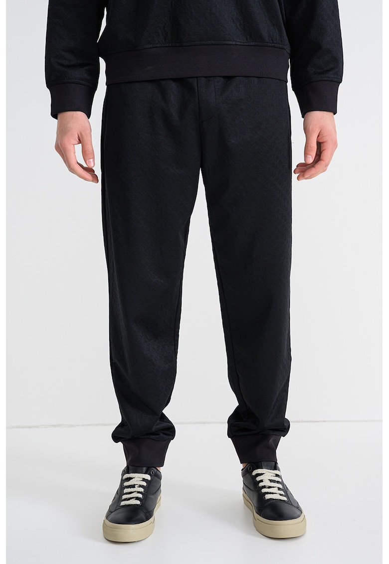 Спортен панталон с връзка и джобове с цип - Избеляло черно ARMANI EXCHANGE