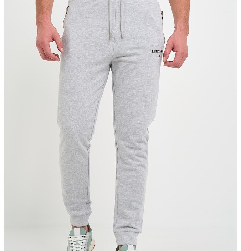 Спортен панталон с връзка и джобове с цип - Светлосив меланж Lee Cooper