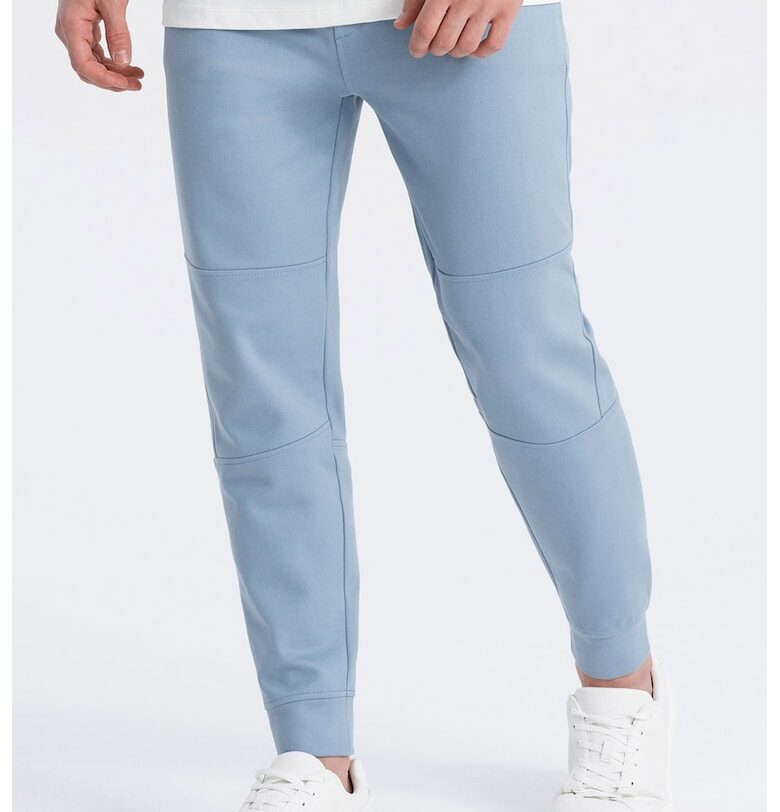 Спортен панталон с джобове с цип - Светлосин OMBRE