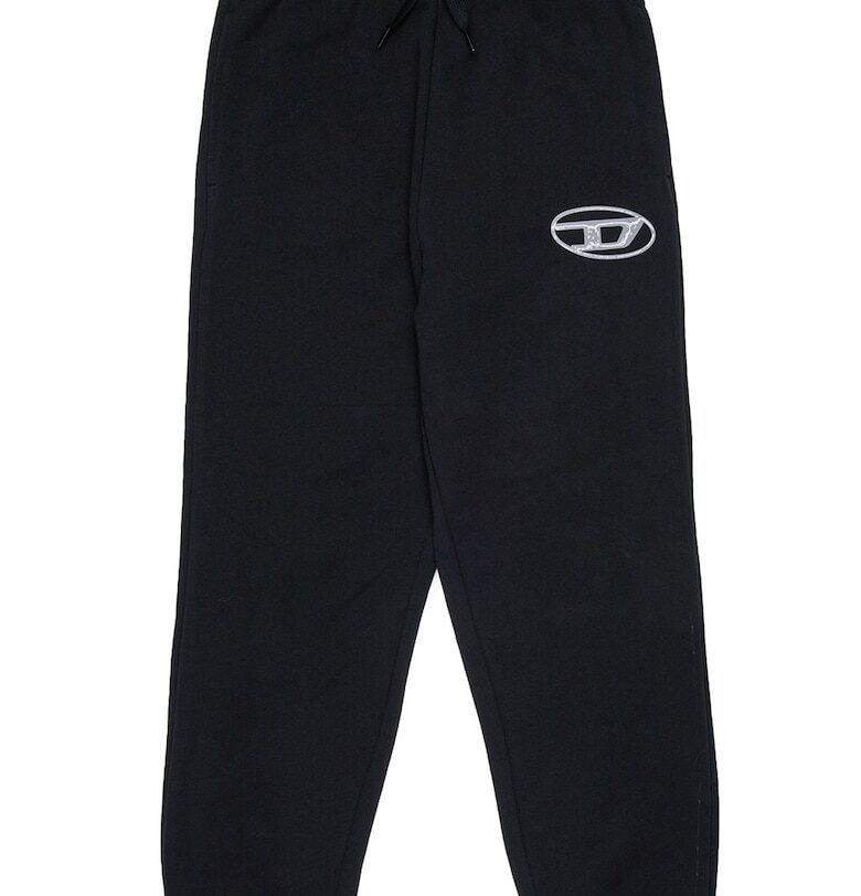 Спортен панталон с еластична талия с връзка - Черен/Светло сив Diesel