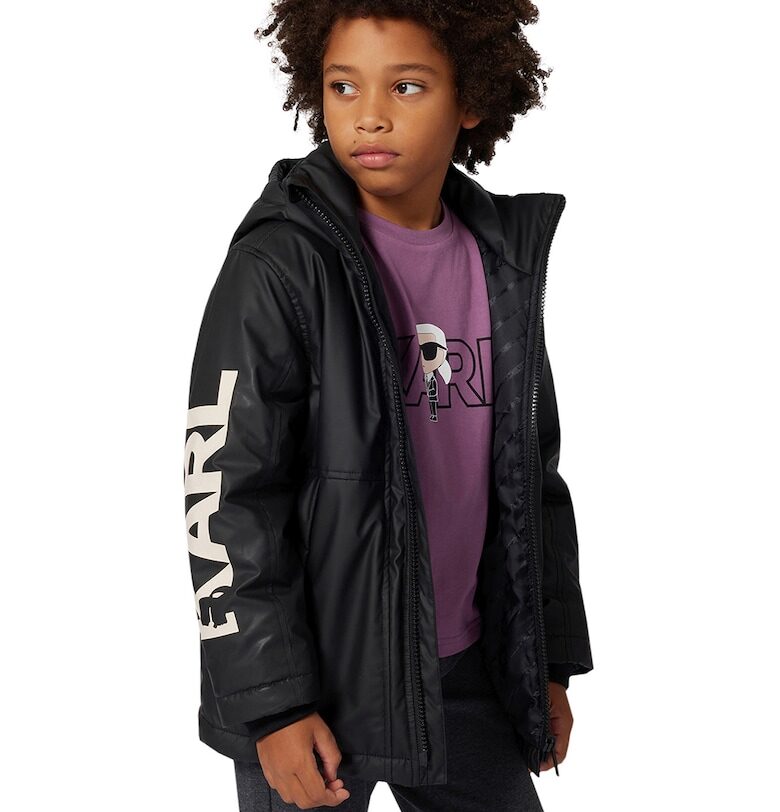 Спортен панталон с лого - Антрацитно сиво KARL LAGERFELD KIDS