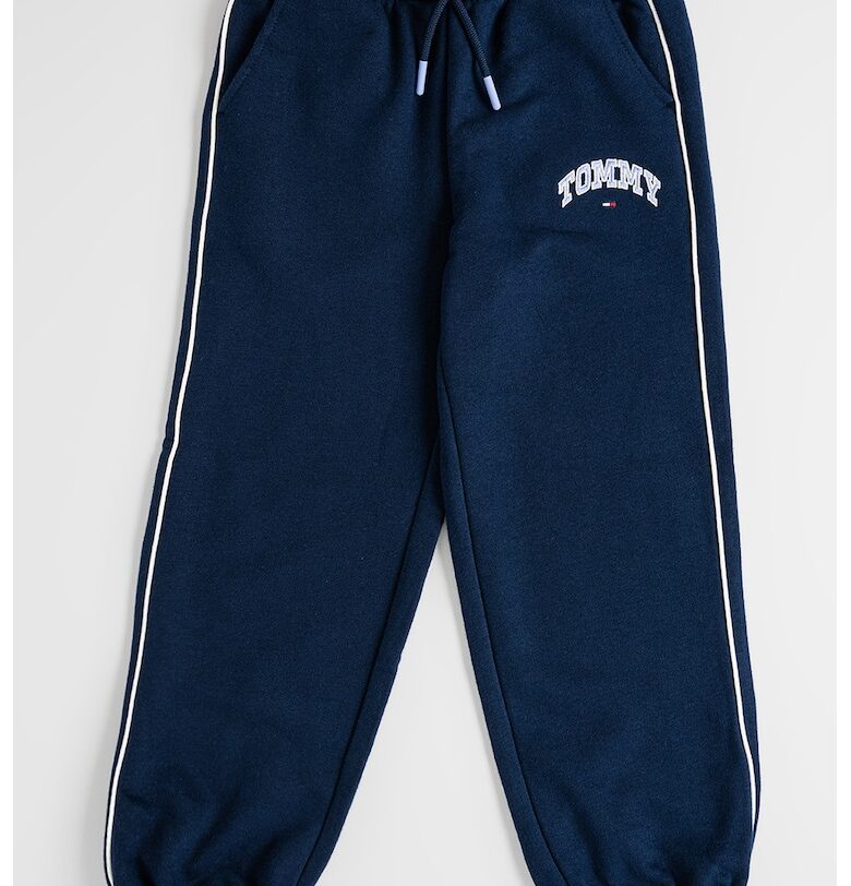 Спортен панталон с памук с лого - Светло бежово/Тъмносин Tommy Hilfiger