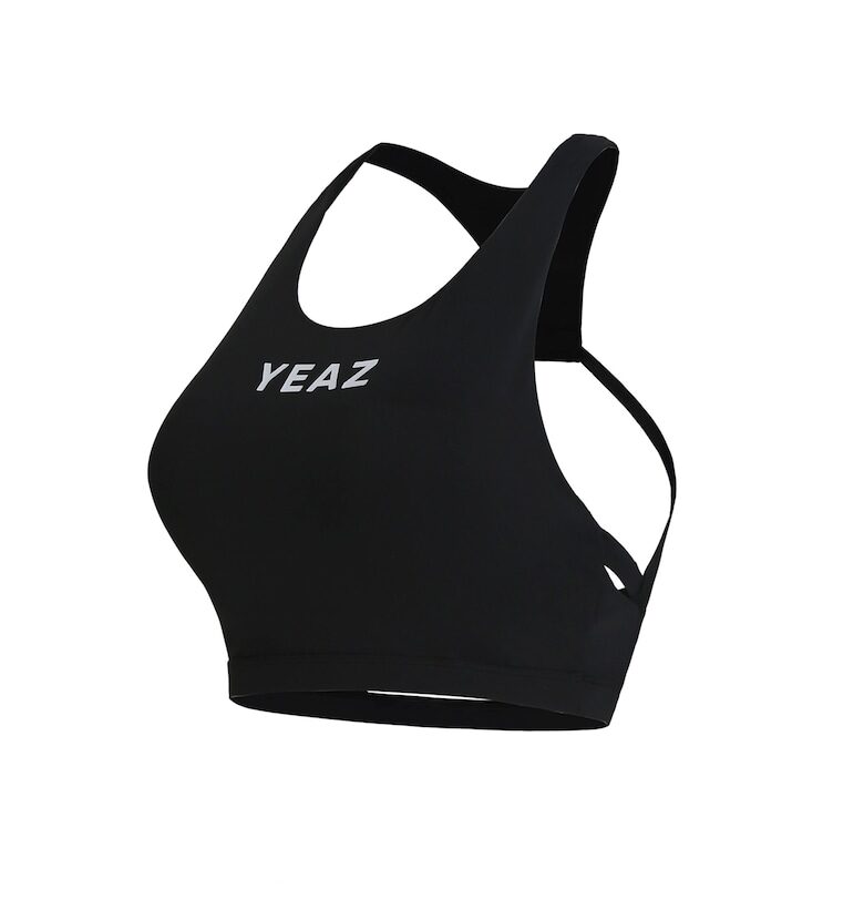 Спортен топ Myth с изрязан гръб - Черен YEAZ