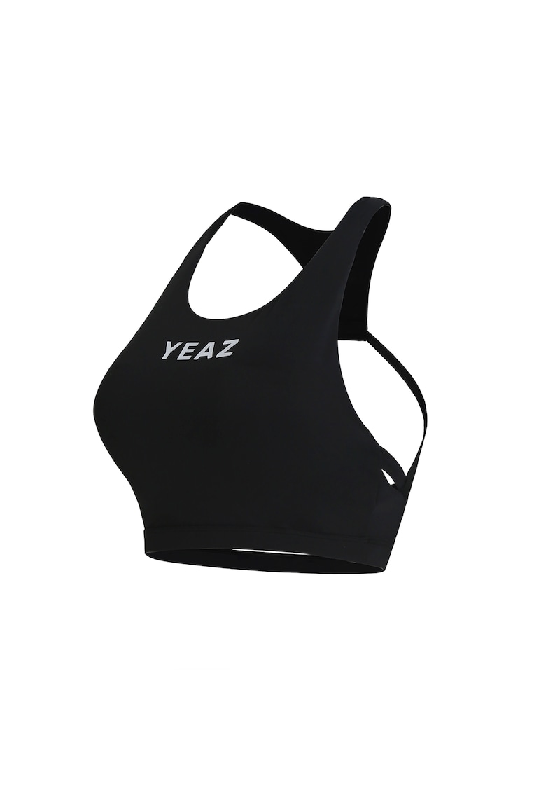 Спортен топ Myth с изрязан гръб - Черен YEAZ