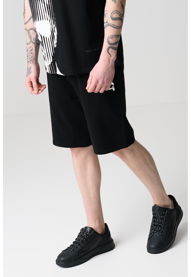 Спортни бермуди с връзка - Черен Karl Lagerfeld