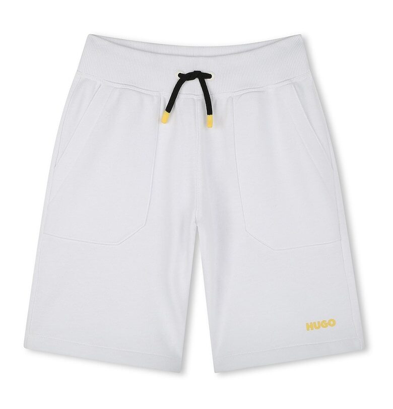 Спортни бермуди с лого - Бял/Жълт HUGO