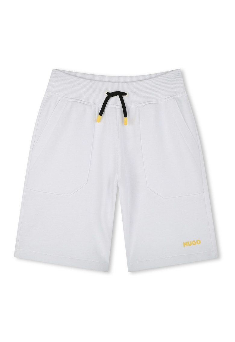 Спортни бермуди с лого - Бял/Жълт HUGO