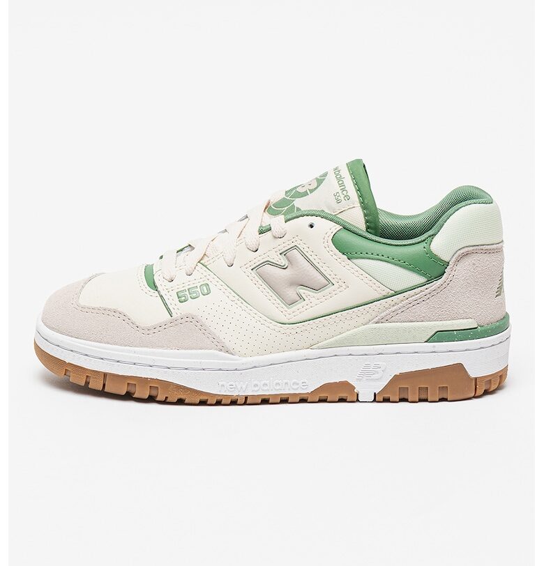 Спортни обувки 550 с велур и кожа - Зелен/Светло сив New Balance