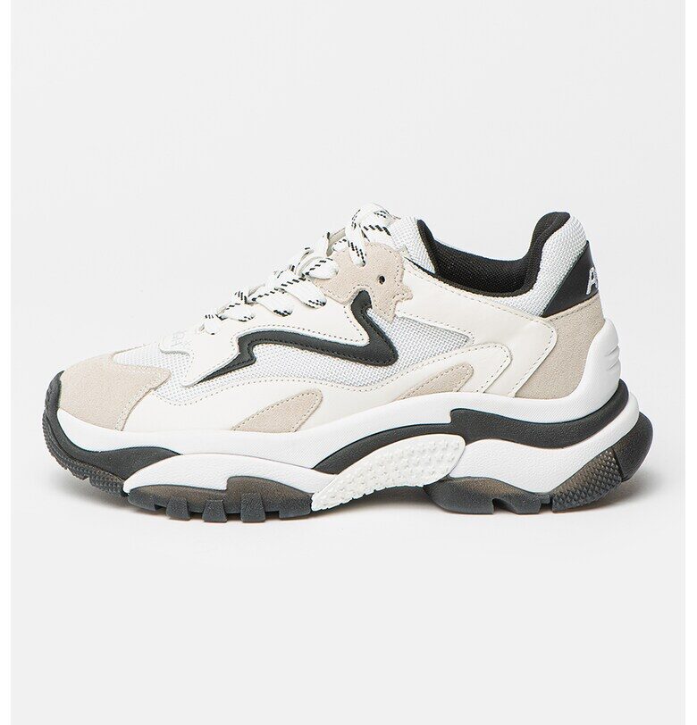 Спортни обувки Addict с велур - Бял/Черен/Светло сив ASH