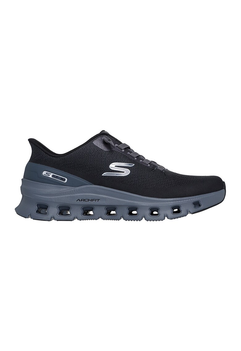 Спортни обувки Arch Fit Glide-Step Pro Slip-ins с лого - Избеляло черно/Син Skechers