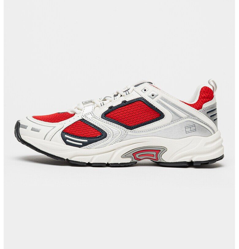 Спортни обувки Archive'97 от кожа и мрежеста материя - Червен/Бял/Сребрист Tommy Jeans