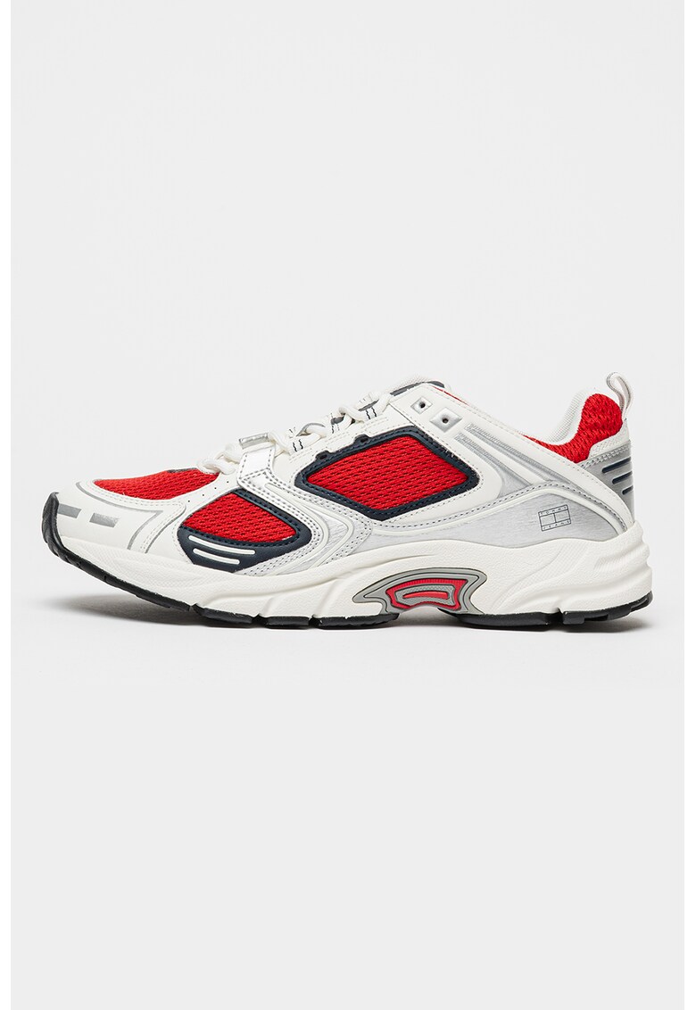 Спортни обувки Archive'97 от кожа и мрежеста материя - Червен/Бял/Сребрист Tommy Jeans