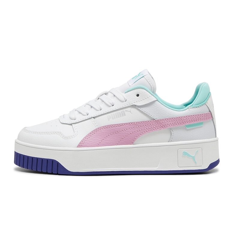 Спортни обувки Carina Street Jr от кожа и еко кожа - Бял/Пастелнорозов/Ментово зелено Puma