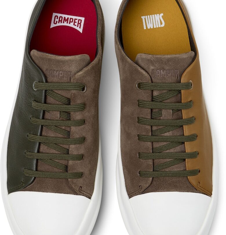 Спортни обувки Chasis Twins от набук - Кафяв/Каки Camper