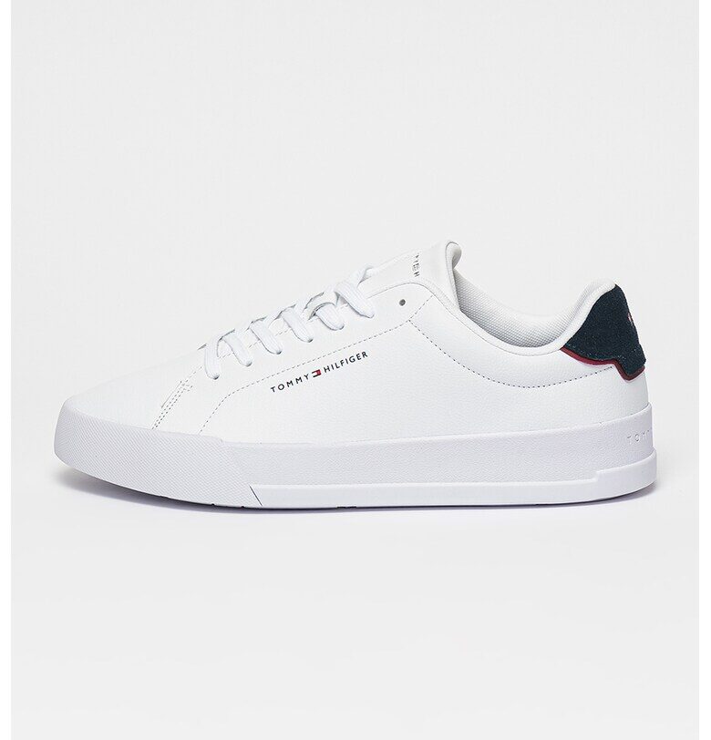 Спортни обувки Court от кожа и велур - Бял/Тъмносин Tommy Hilfiger
