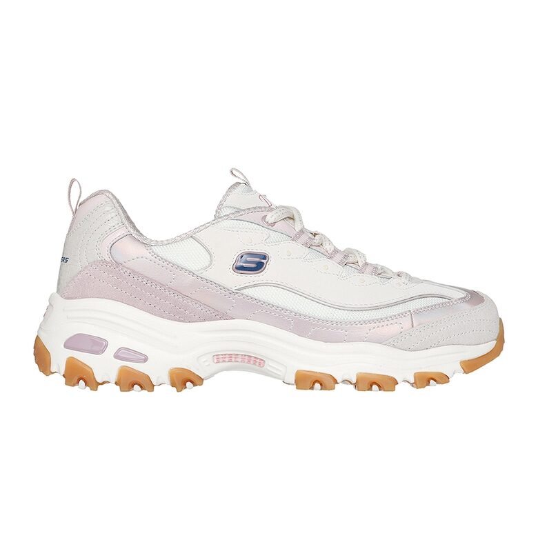 Спортни обувки D'Lites Dazzling Shine с мрежести зони - Бял/Сив Skechers