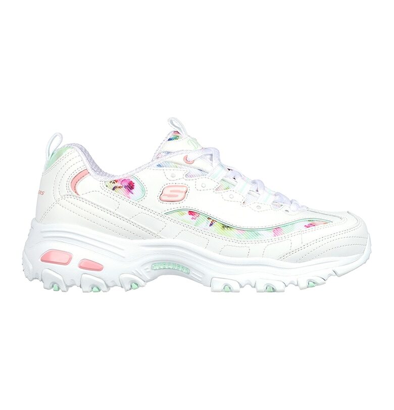 Спортни обувки D'Lites F с флорална шарка - Бял Skechers