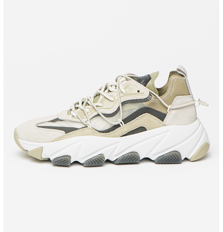 Спортни обувки Extra Bis с велур - Светло сив/Зелени аспержи ASH