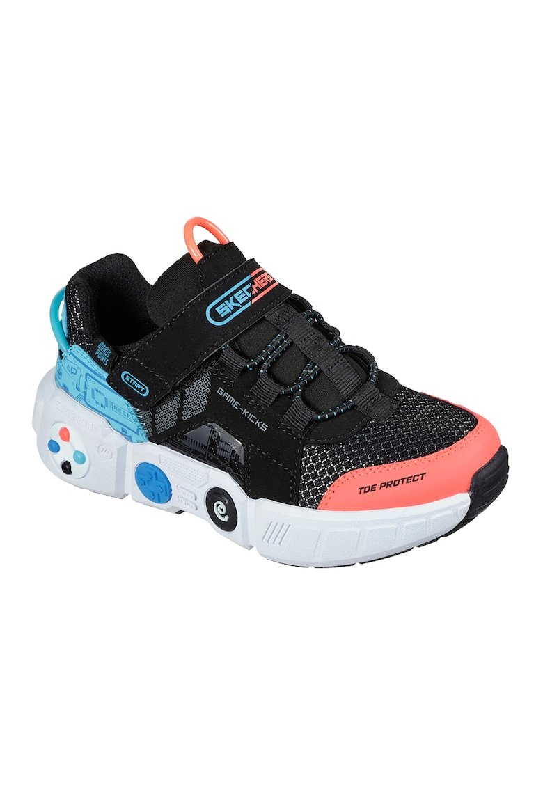 Спортни обувки Gametronix с велкро - Черен/Аквамарин синьо/Корал Skechers