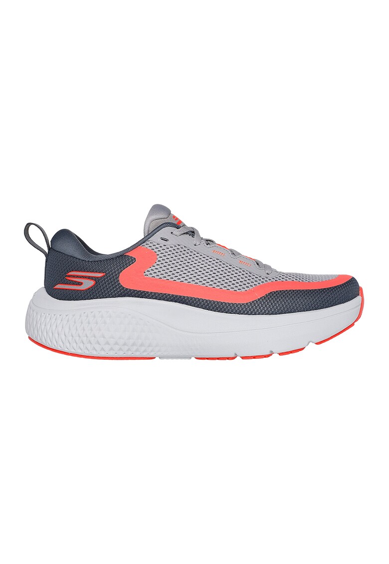 Спортни обувки Go Run Supersonic Max с лого - Сив/Розова сьомга Skechers