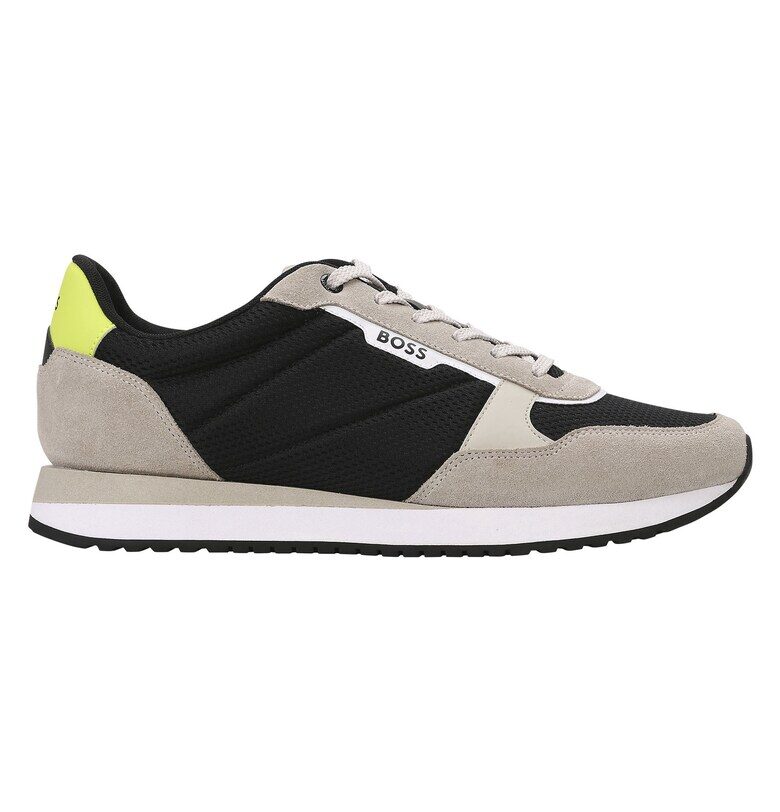 Спортни обувки Kai Runn с велур - Черен BOSS