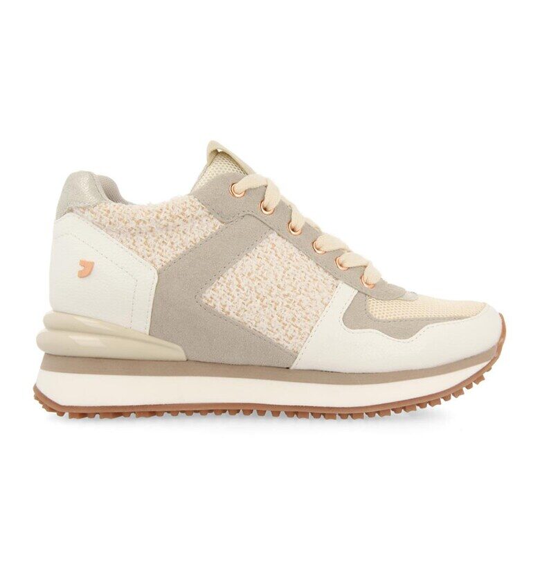 Спортни обувки Lellig от еко кожа с релеф - Слонова кост/Бежов Gioseppo