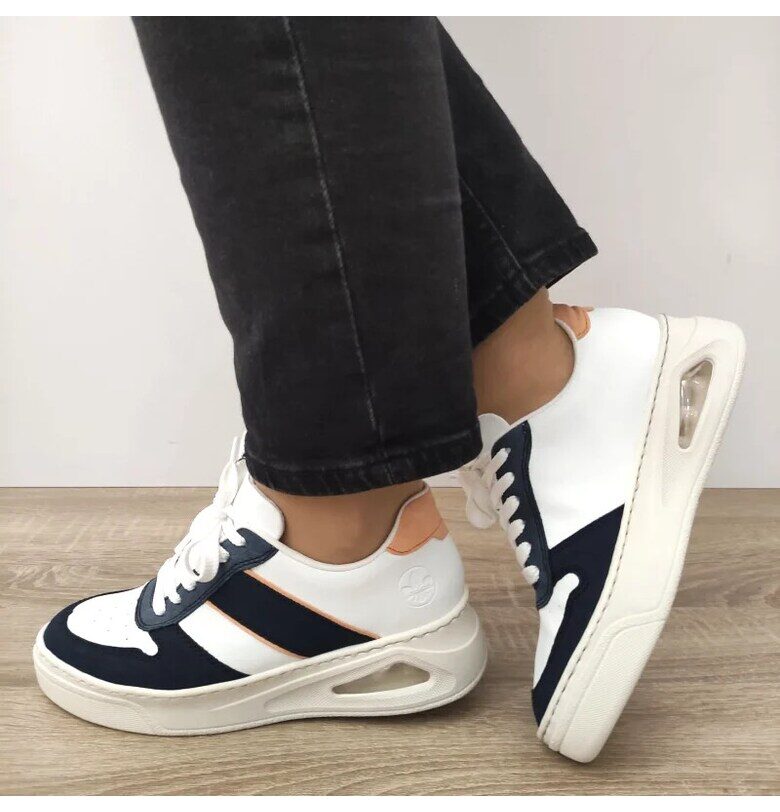 Спортни обувки  N6410-80 Бели с тъмносиньо - Бял - Бял Rieker