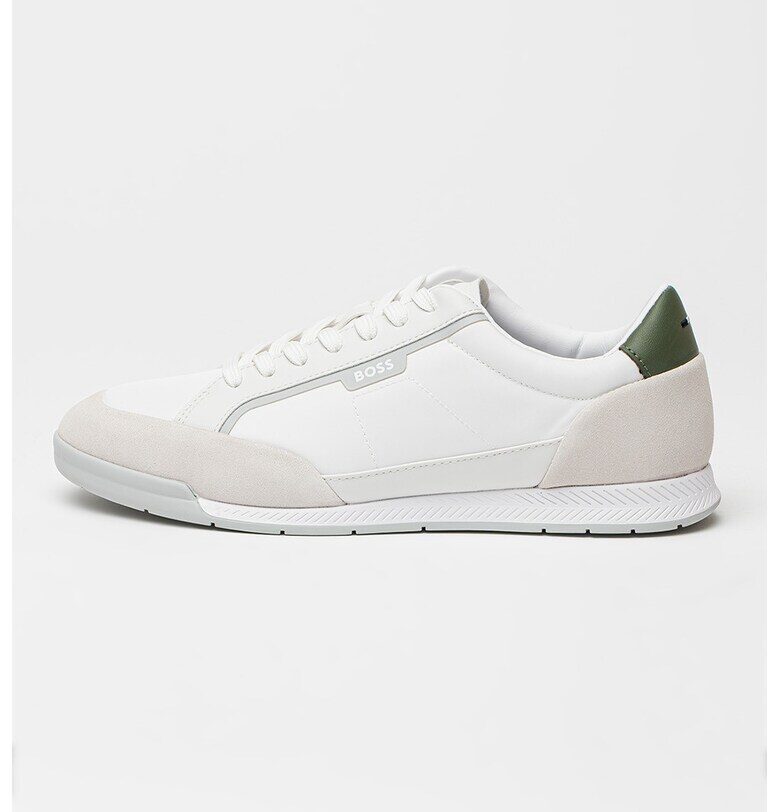 Спортни обувки Nitan от текстил - Бял/Пепеляво сиво/Мръснобял BOSS