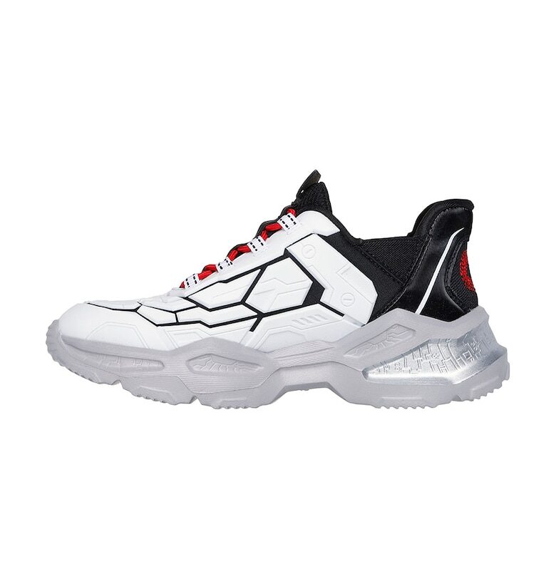 Спортни обувки Orbitron с текстил с лесно обуване - Бял/Сив/Тъмносин Skechers