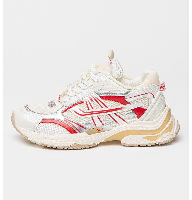Спортни обувки Race с еко кожа - Бял/Аленочервен/Сребрист ASH