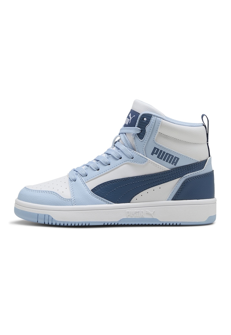 Спортни обувки Rebound V6 от еко кожа - Бял/Светлосин/Петролно синьо Puma