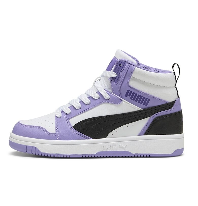 Спортни обувки Rebound V6 от еко кожа - Бял/Черен/Лилав Puma