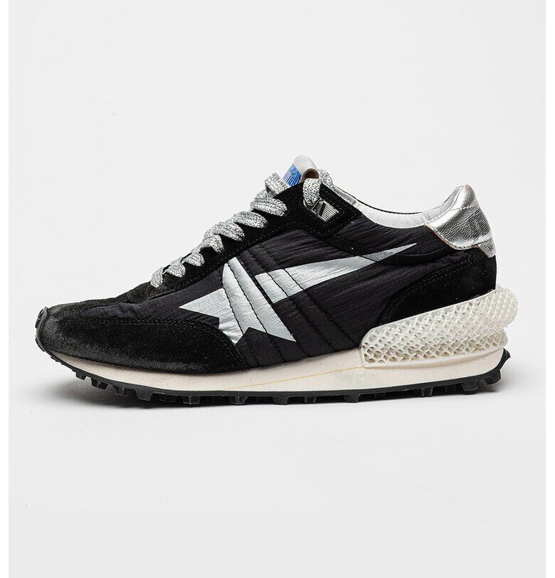 Спортни обувки Running Marathon с велур - Черен/Сребрист GOLDEN GOOSE