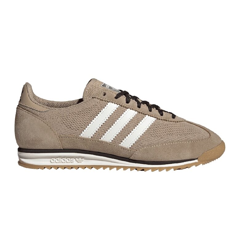 Спортни обувки SL 72 Flat с велур - Бял/Бежов adidas Originals