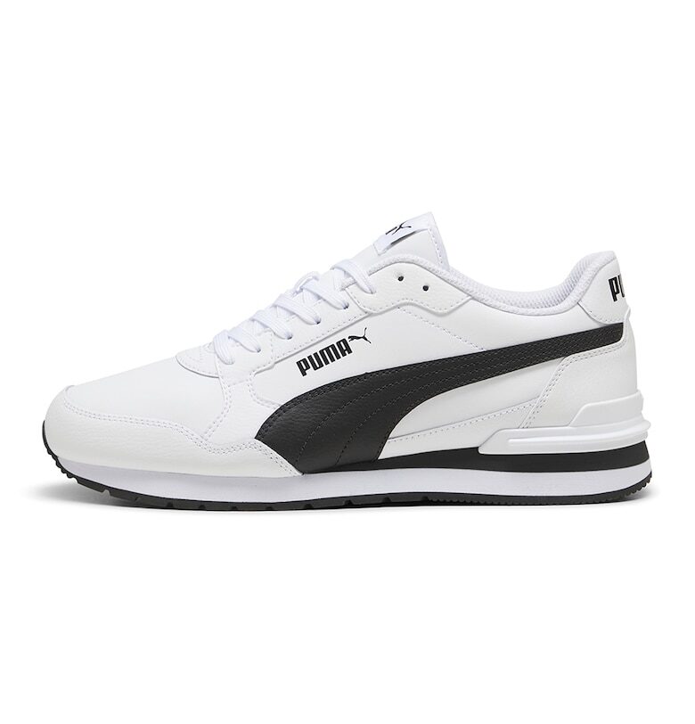 Спортни обувки ST Runner v4 от кожа и еко кожа - Бял/Черен Puma