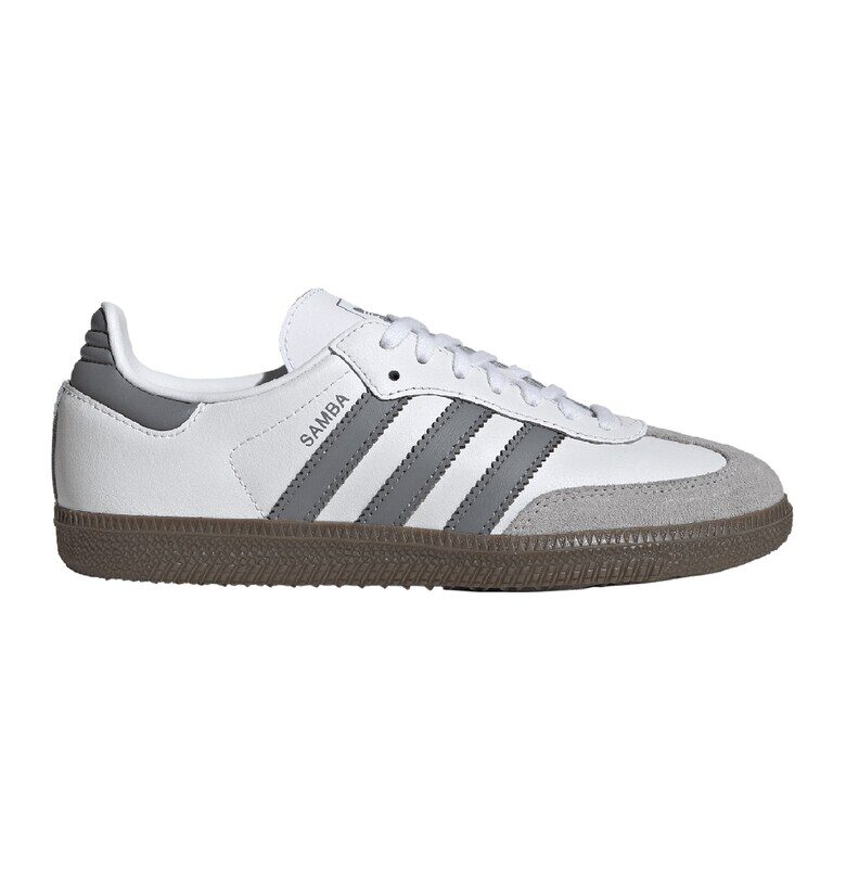 Спортни обувки Samba OG с велур - Бял/Tъмносив adidas Originals