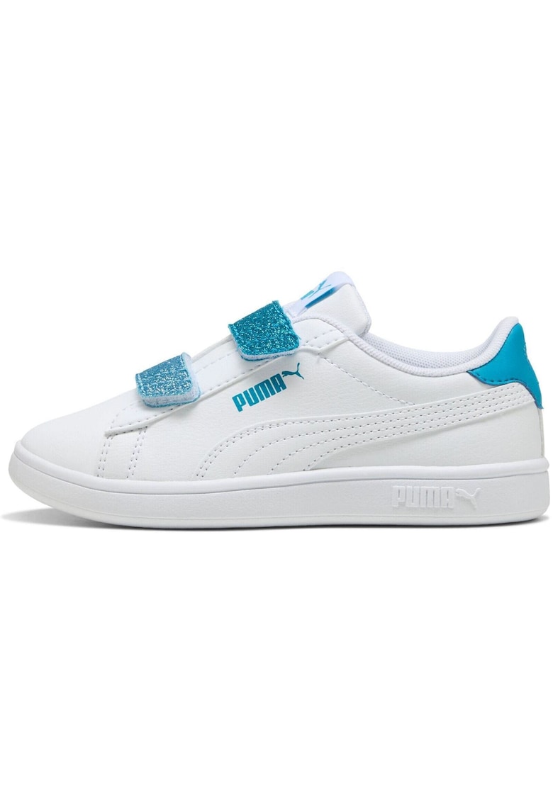 Спортни обувки Smash 3.0 с велкро с брокат и контрасти - Бял Puma