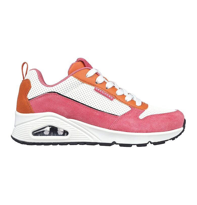 Спортни обувки Uno - 2 Much Fun с велур - Бял/Розово Skechers
