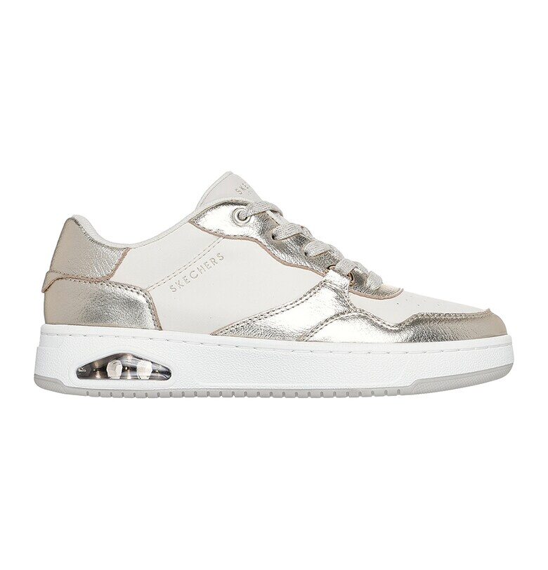 Спортни обувки Uno Ctrl Luxe Steps с метален ефект - Бял/Сребрист Skechers