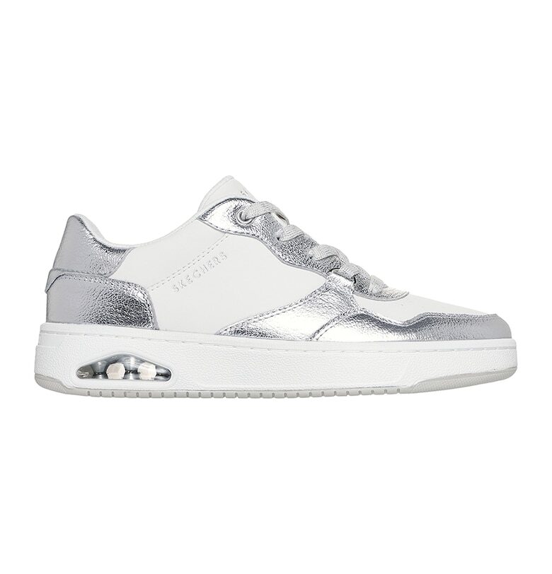 Спортни обувки Uno Ctrl Luxe Steps с метален ефект - Бял/Сребрист Skechers