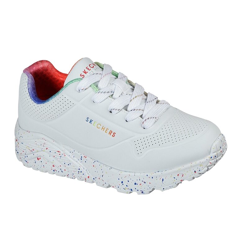 Спортни обувки Uno Lite - Rainbow с шарена подметка - Бял Skechers