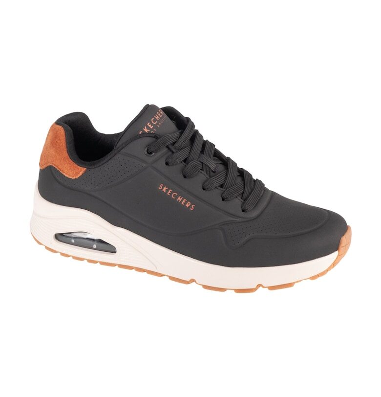 Спортни обувки Uno-Suited On Air с велур - Черен Skechers