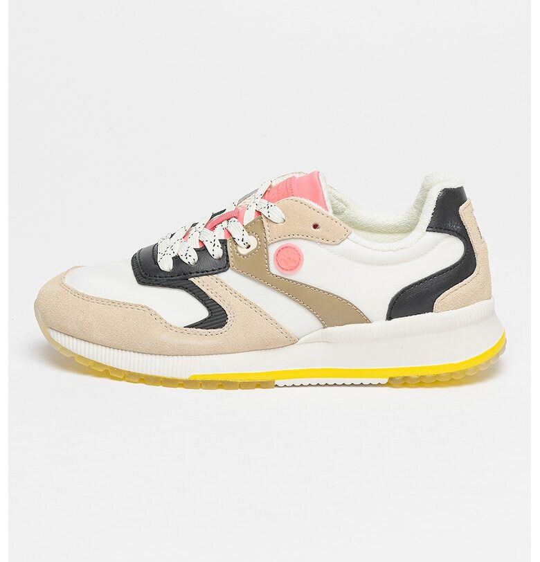 Спортни обувки Vivi с велур - Бял/Черен/Тъмнобежово Scotch  Soda