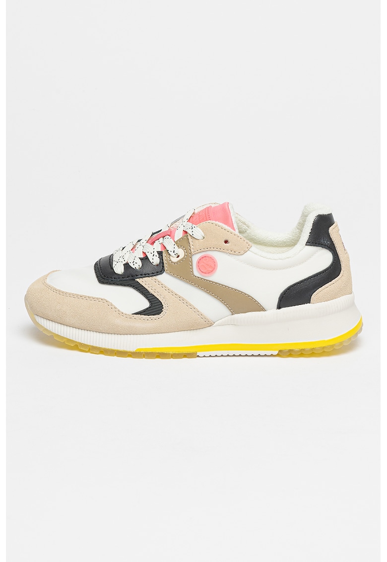 Спортни обувки Vivi с велур - Бял/Черен/Тъмнобежово Scotch Soda